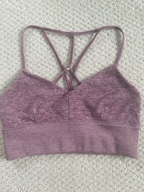 ALO Yoga Alosoft Pink Heather Seamless Bralette